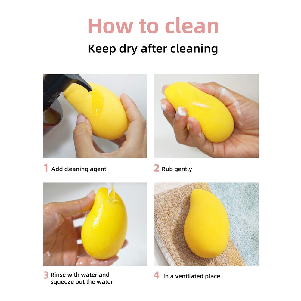 [Hàng mới về] Mút Trang Điểm Hình Quả Xoài Dùng Đánh Phấn Nền / Kem BB