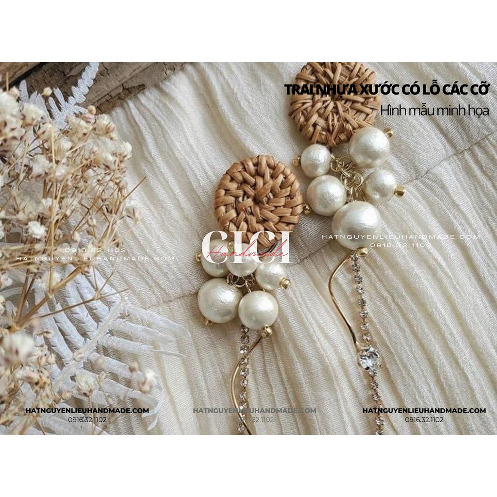 Trai xước trai nhám có lỗ các cỡ Cici Handmade nguyên liệu DIY hạt đính kết, hạt pha lê hạt cườm đính kết trang sức