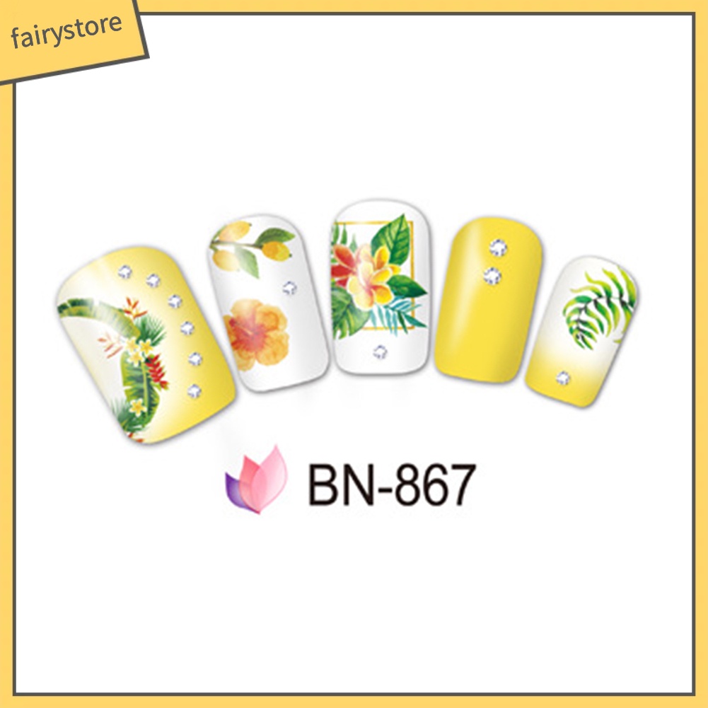 [Hàng mới về] Nhãn dán trang trí móng tay họa tiết nhiều màu sắc