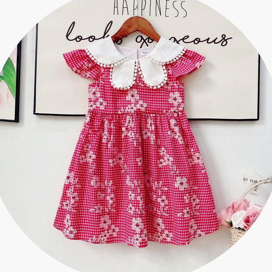 Váy hoa tiểu thư bé gái MINTSCLOSET Mint's Closet màu hồng cổ bèo tay ngắn 1 2 3 4 tuổi - GV0042 - GV0041 - GV0052