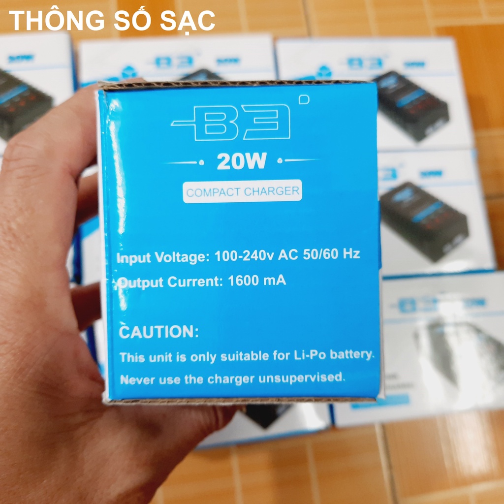 Sạc pin lipo 7.4v 11.1v B3 20W sạc đồng thời 2 pin 2S và 3S hãng ImaxRC