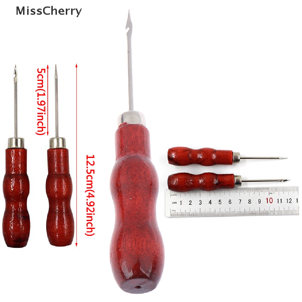 Bộ 5 Dụng Cụ May Vá Vải Da Màu Đỏ