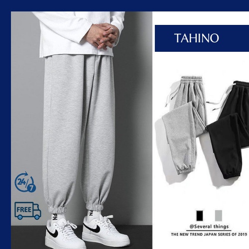 Quần jogger nam nỉ da cá bo chun ống rộng không xù TAHINO