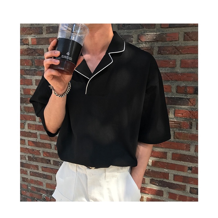 Áo Sơmi Nam Cộc Tay Cổ Bẻ Form Rộng Phong Cách Hàn Quốc Play Boys | BigBuy360 - bigbuy360.vn