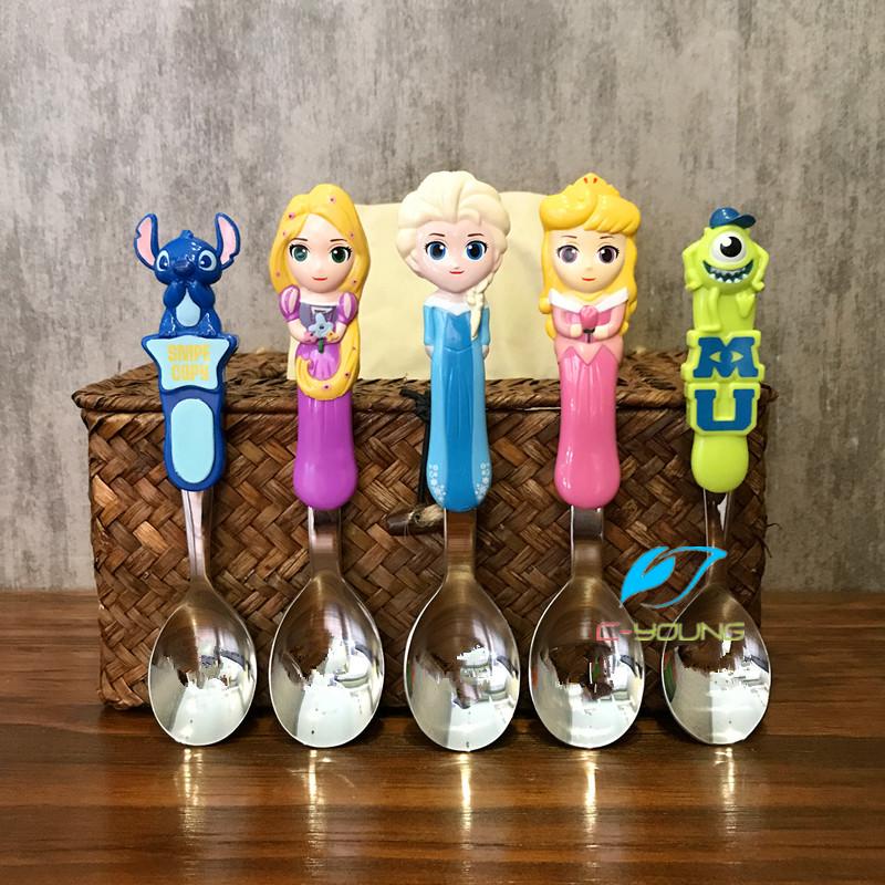 Bộ Muỗng Nĩa Bằng Thép Không Gỉ 304 Thiết Kế Nhân Vật Hoạt Hình Disney 3D Cho Bé