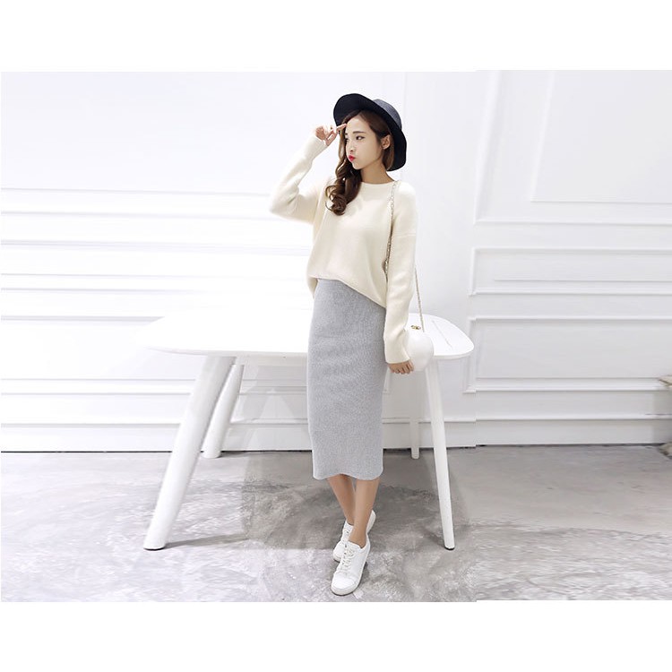 Chân Váy Bút Chì Thun Tăm Vải Dày Có Xẻ | BigBuy360 - bigbuy360.vn