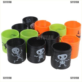 SIYUYAN 12Pcs/pack Halloween Rainbow Circle Toys Kids Plastic Spring Magical Toys [319FA]