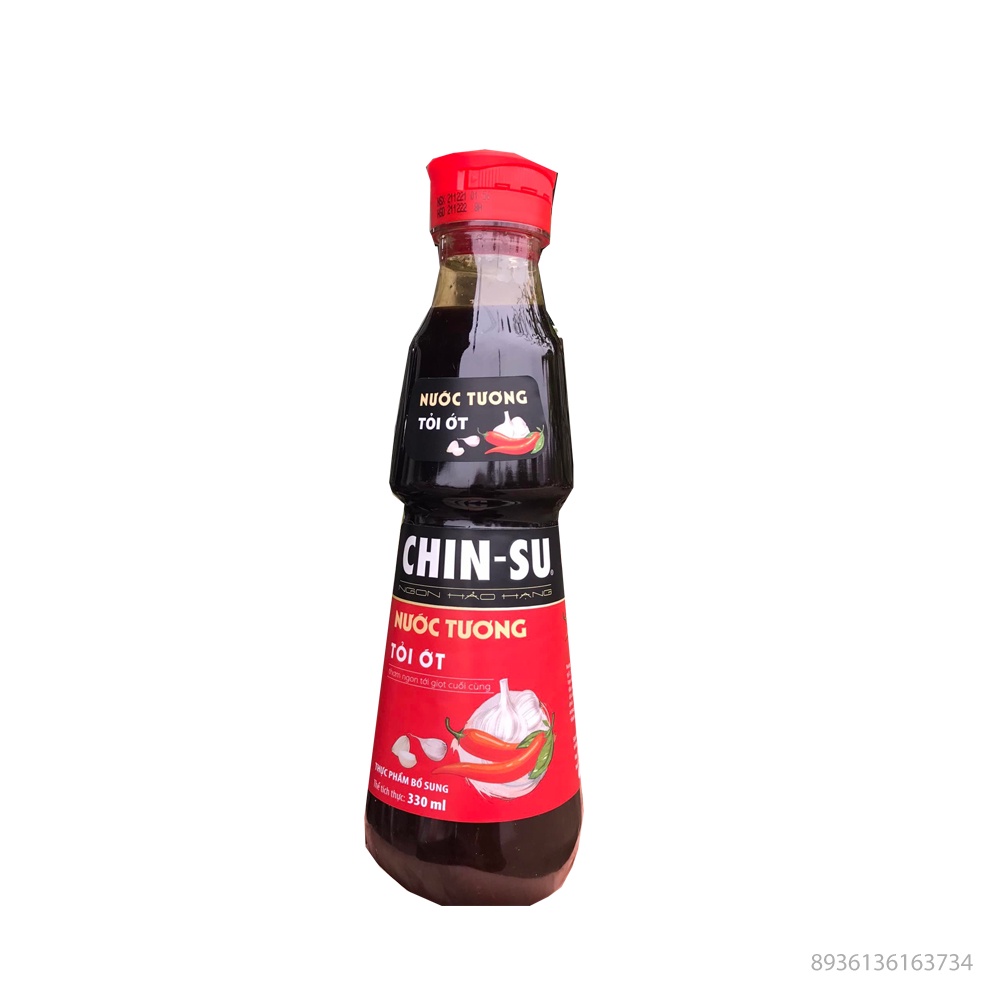 Nước tương chin-su tỏi ớt - chin-su đậu nành chai 330ml