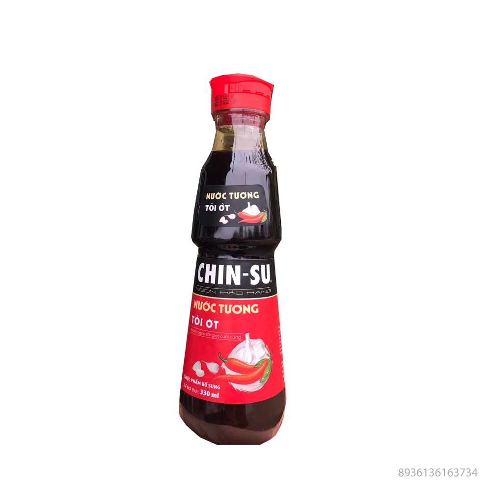 nước tương chin-su tỏi ớt - chin-su đậu nành chai 330ml