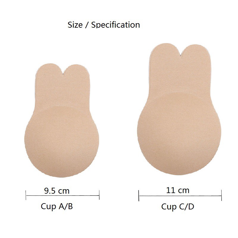 DUNEA Miếng Dán Ngực Silicone Hình Tai Thỏ Có Thể Tái Sử Dụng