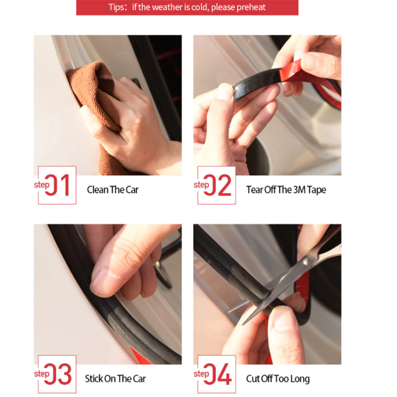 Dải bịt kín cửa SEAMETAL làm từ cao su 3D cách âm đa năng phụ kiện cho nội thất ô tô