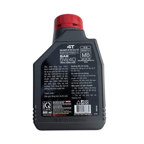 Motul Scooter Power Le 5w40 800ml