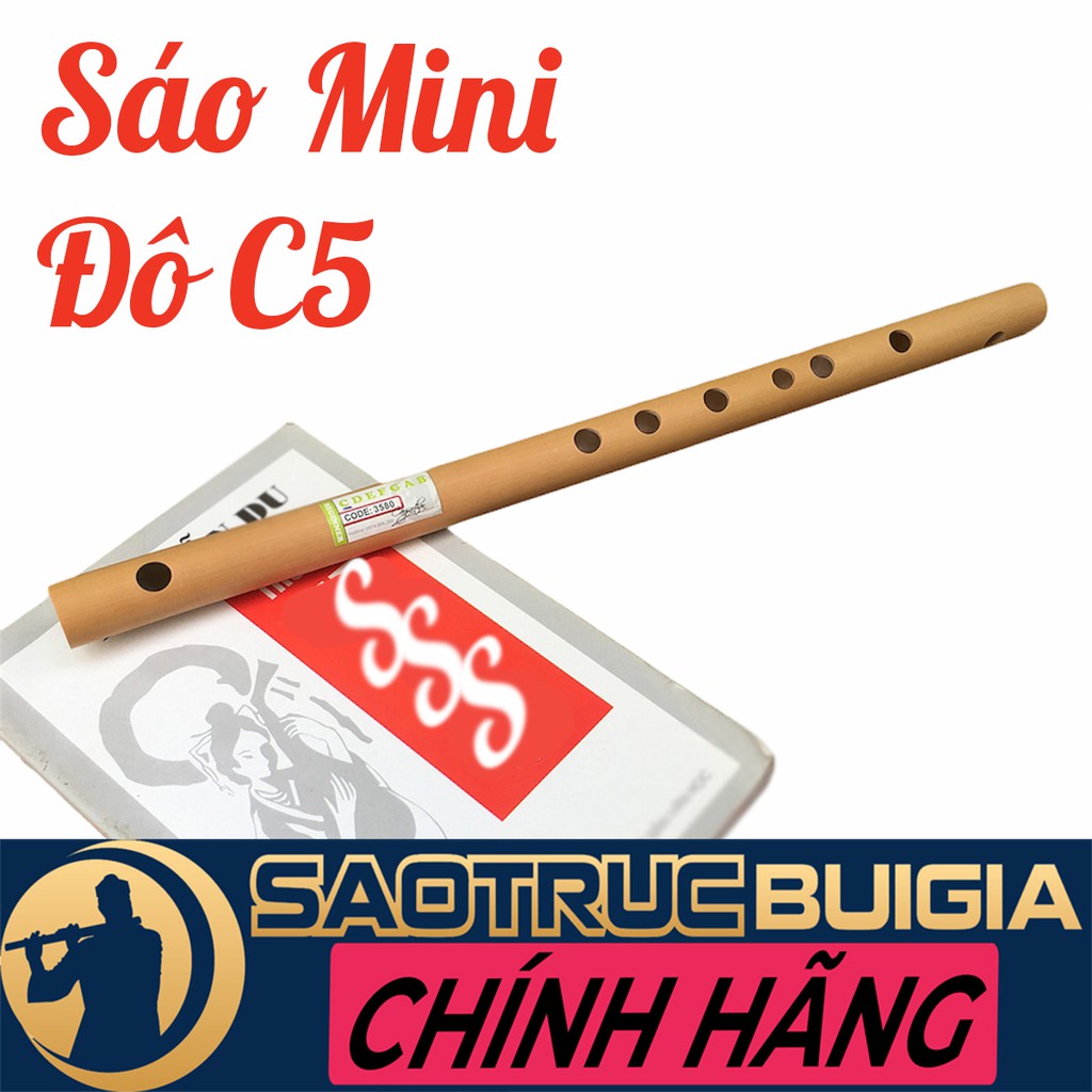 Sáo Đô C5 mini siêu ngắn chỉ 34cm - SÁO TRÚC BÙI GIA - Dòng Beginner cho người mới tập chơi