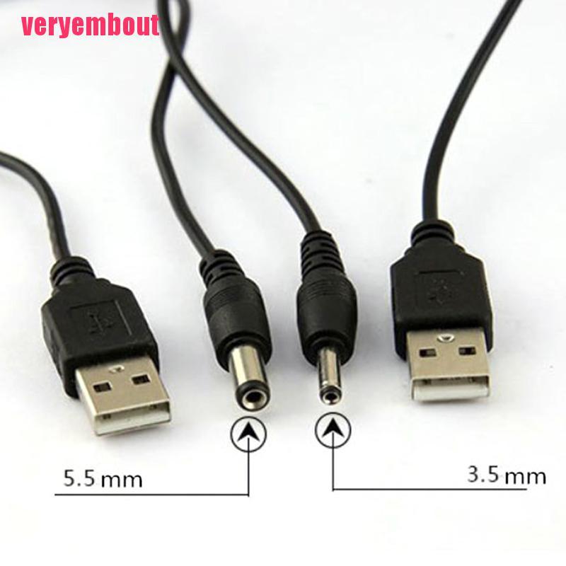 Dây Cáp Chuyển Đổi Đầu Usb Sang Cổng 2.5 3.5 4.0 5.5mm 5v Dc