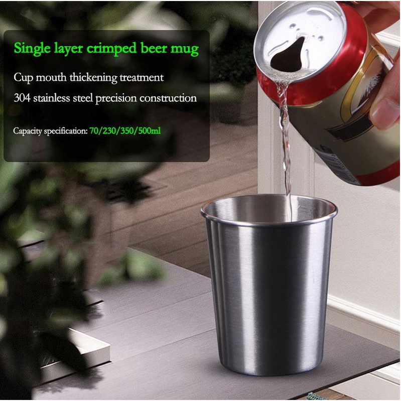 Cốc Uống Bia / Cà Phê / Trà Sữa Bằng Thép Không Gỉ Tiện Dụng Cho Nhà Bếp
