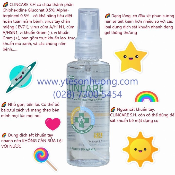 Sát khuẩn nhanh Clincare SH | BigBuy360 - bigbuy360.vn