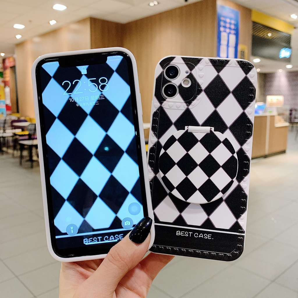 Ốp điện thoại chống sốc có giá đỡ kèm gương thời trang thích hợp cho iPhone 6 6S 7 8 Plus SE 2020 X XR XS Max 11 Pro Max