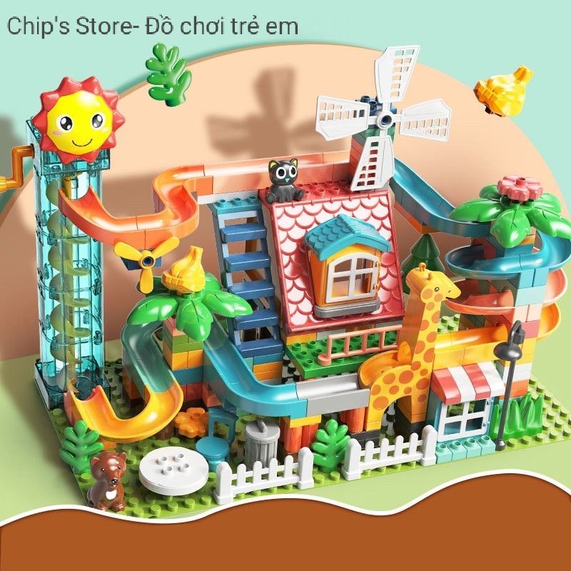 Bộ xếp hình lego 255 chi tiết cầu trượt cao cấp[Tặng kèm đế lego]