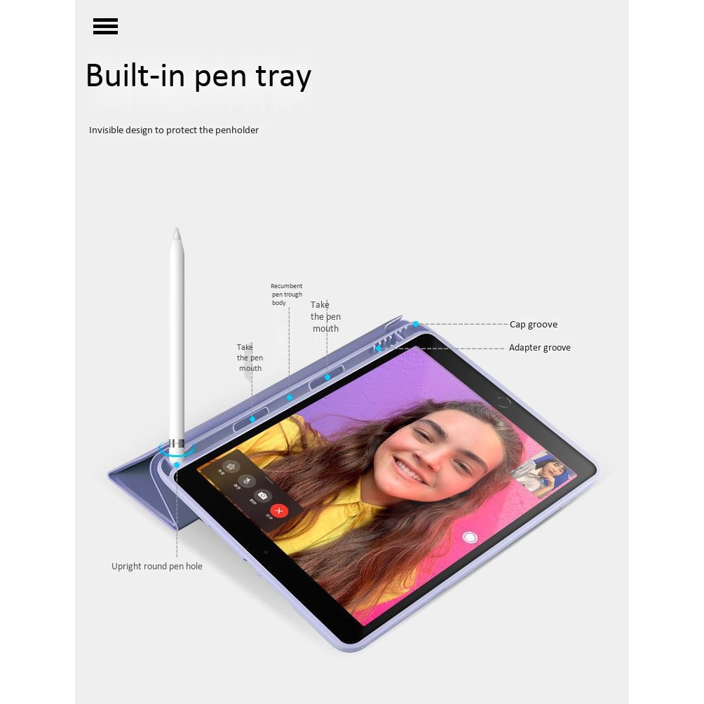 Bao Da Silicone Siêu Mỏng Có Ngăn Đựng Bút Cho 2020 Ipad Pro 2019 10.2 Ipad Mini 5 Air 3 10.5 9.7