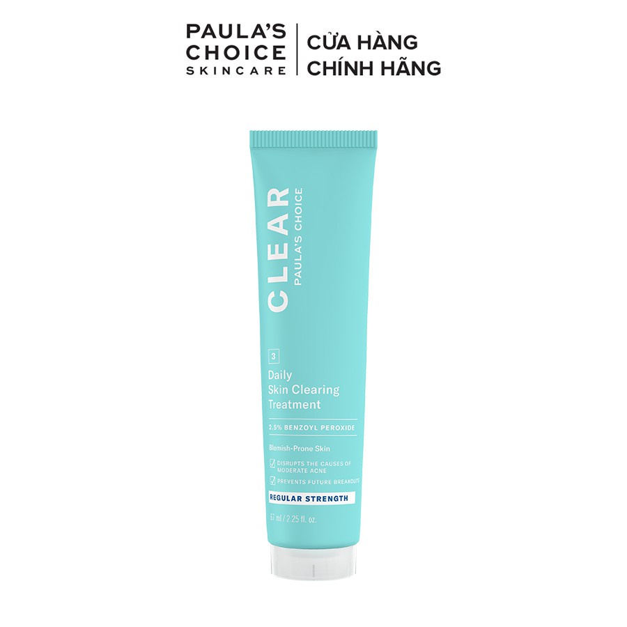 Kem chấm mụn Paula's Choice Clear Regular Strength Daily Skin Clearing Treatment 2,5% Benzoyl Peroxide 67ml 6100