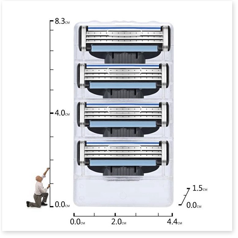 Bộ 4 lưỡi dao cạo SALE ️ Bộ 4 lưỡi dao cao râu 3 lớp cho nam, giúp bạn làm sạch râu một cách nhanh chóng 7375