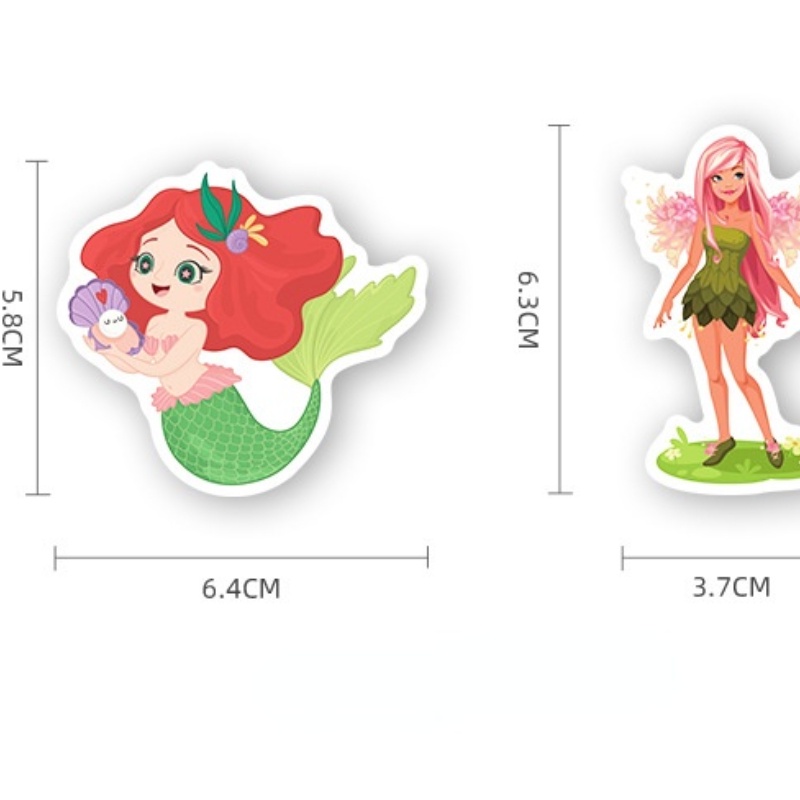 Bộ 50 Miếng Dán Hình Công Chúa Hoạt Hình Xinh Xắn Dùng Trang Trí Điện Thoại/Máy Tính/Mũ Bảo Hiểm