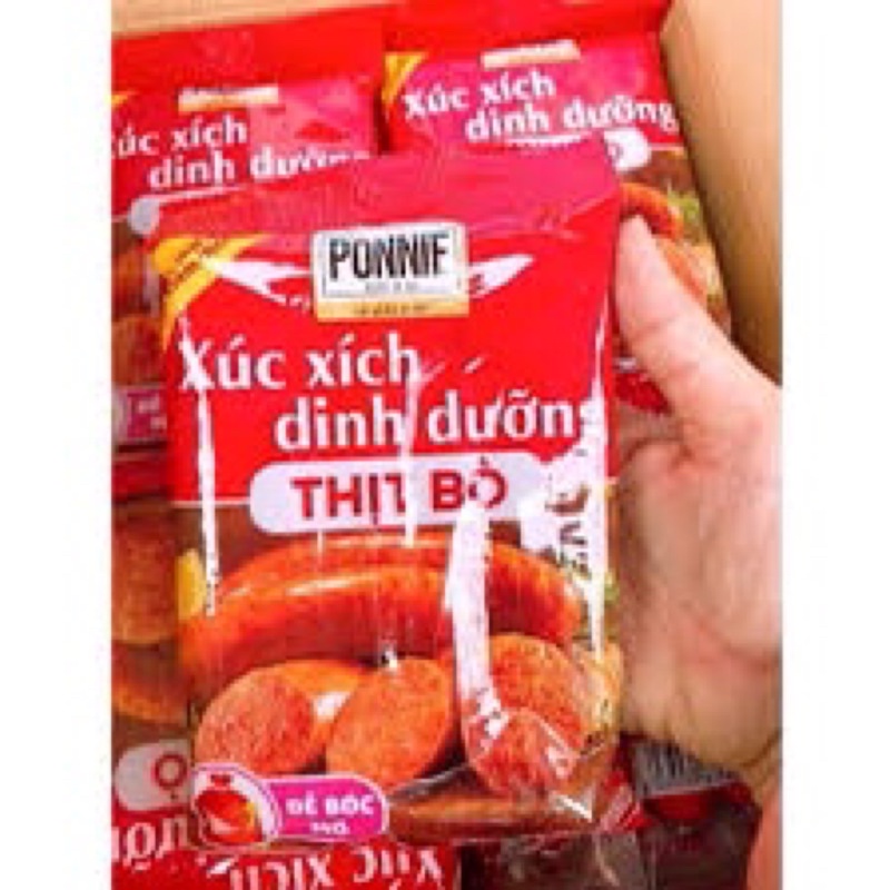 Thùng 20 gói * 5 cây * 35gr Xúc Xích Dinh Dưỡng Thịt Heo & Bò PONNIE