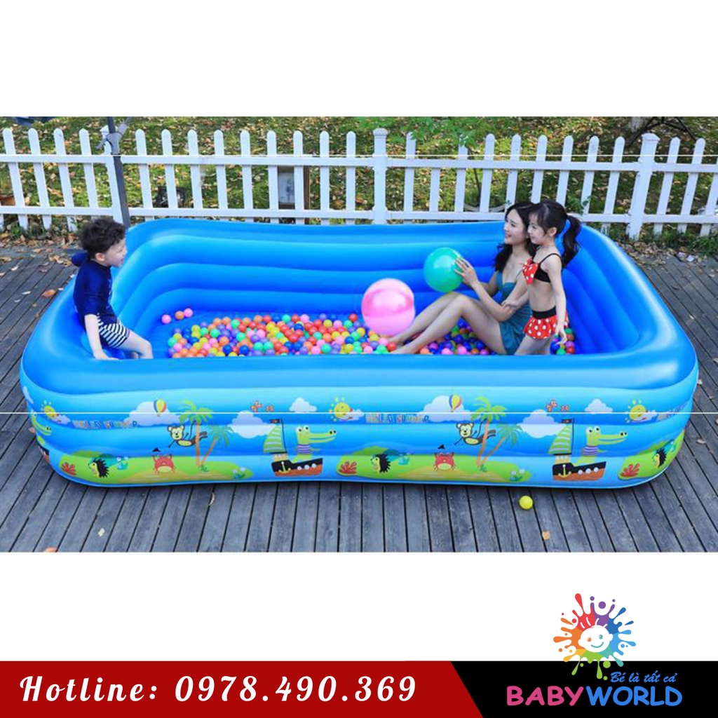 Bể bơi phao bơm hơi 2 tầng 3 tầng đầy đủ các kích cỡ cho trẻ em và cả gia đình