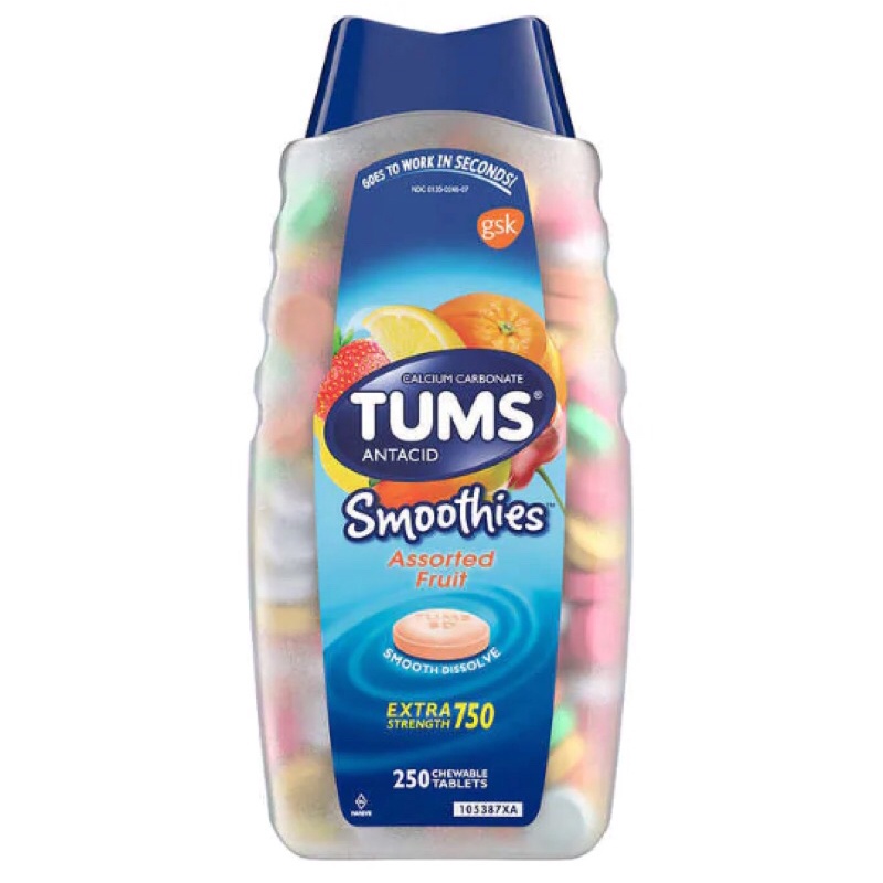 Viên nhai đau bao tử Tums Extra Strength 750 250 viên của Mỹ
