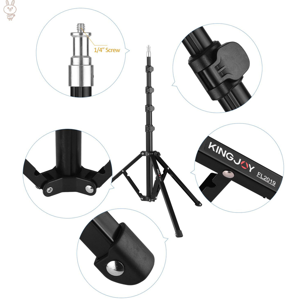 Giá Tripod đứng 8kg/17.6lbs ốc vít 1/4 Inch Max. 180cm/5.9ft cho hộp chụp ảnh cho studio đèn LED