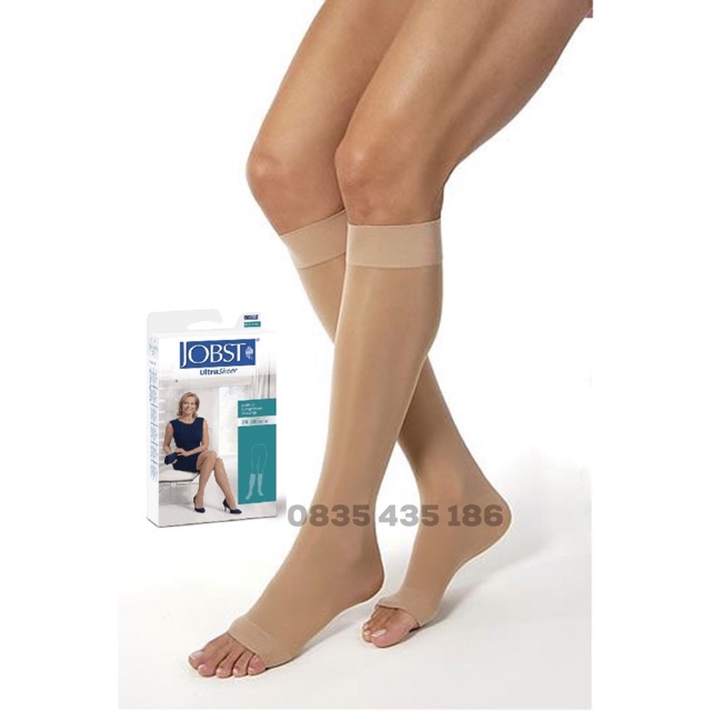 Vớ/tất y khoa JOBST UltraSheer - Siêu Mỏng điều trị giãn tĩnh mạch chân, 20-30 mmHg, đùi, màu da, hở ngón