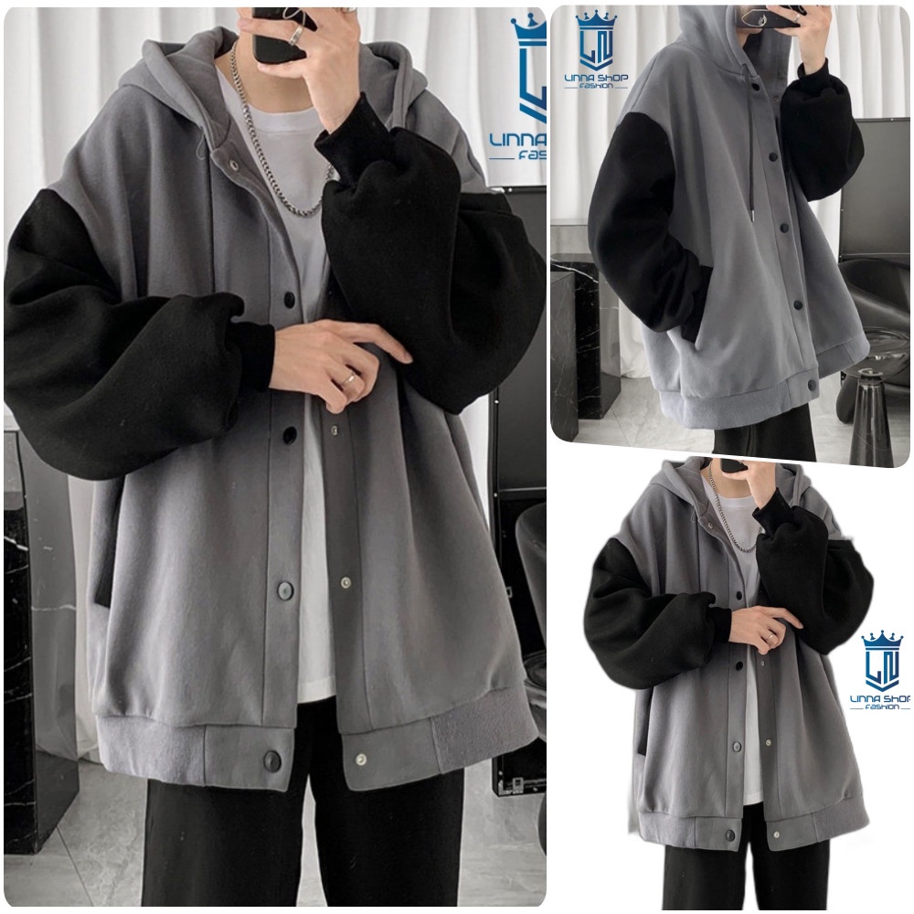 Áo khoác nam phối tay nỉ loại 1 cao cấp áo khoác hoodie hàn quốc có nón nam nữ mặt được vải dày thấm hút mồ hôi.