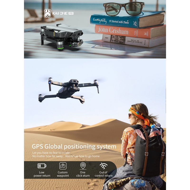 Flycam YLRC KAI ONE PRO 8K Camera 3 Trục Gimbal Chống Rung + EIS GPS 5G Wifi Động Cơ Không Chổi Than Bay 25 PHÚT
