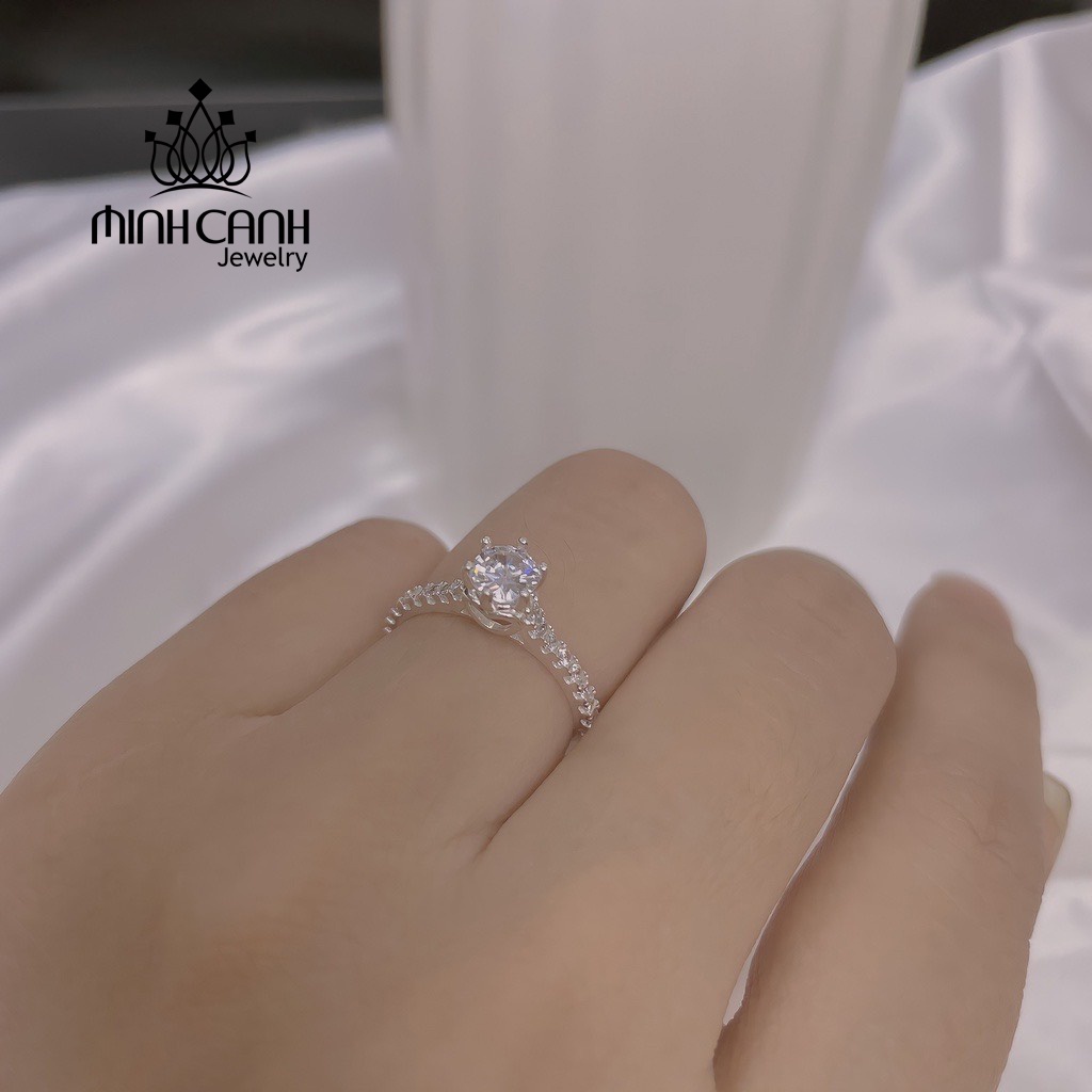 Nhẫn Bạc Nữ Ổ Đá Cổ Tim Minh Canh Jewelry