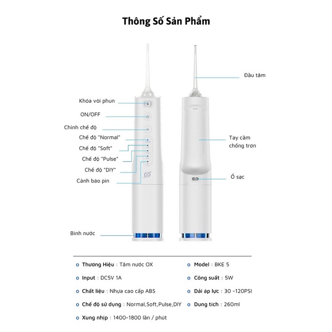 Máy tăm nước OX LED công nghệ Việt Nam