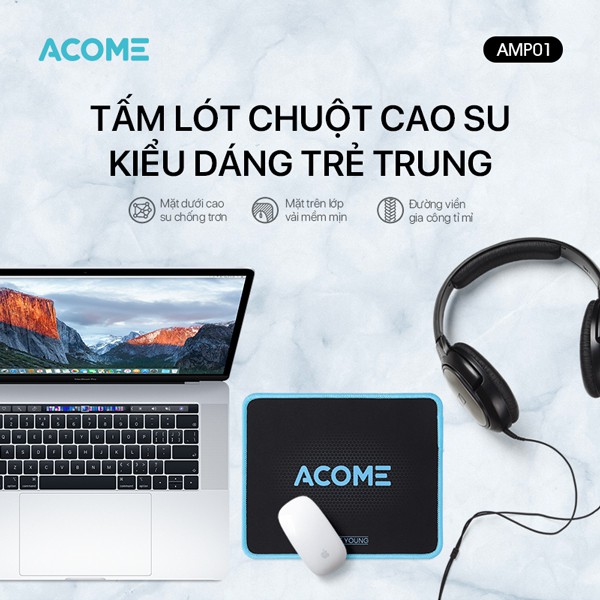 [NEW] Miếng Lót Chuột ACOME AMP01 Kích Thước 22 x 18 cm Chất liệu Vải + Cao Su | BigBuy360 - bigbuy360.vn