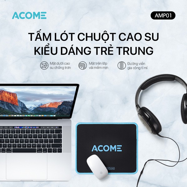 Miếng Lót Chuột ACOME AMP01 Kích Thước 22 x 18 cm Chất liệu Vải  Cao Su Chống Trượt | WebRaoVat - webraovat.net.vn