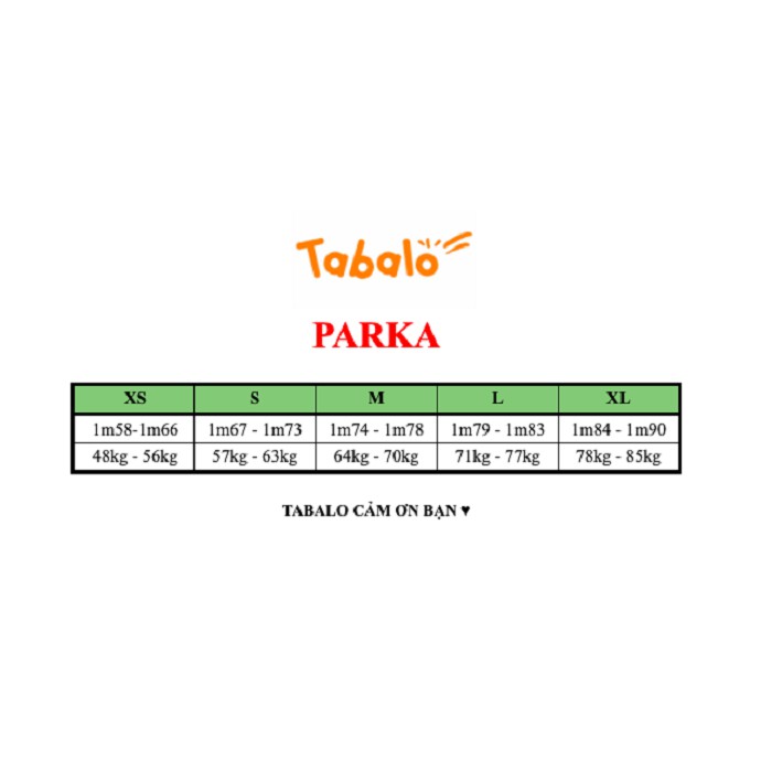 Áo Parka Tabalo Nam Nữ Dáng Dài