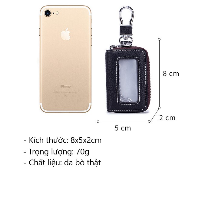 Ví Móc Chìa Khoá Ô Tô, Xe Máy Chất Liệu Da Bò Cao Cấp Bền Màu - V5602