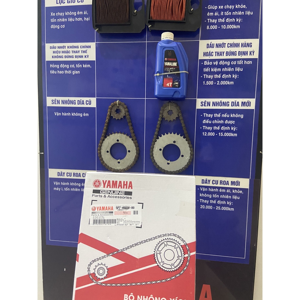 Bộ nhông sên Exciter 4 số  chính hãng Yamaha