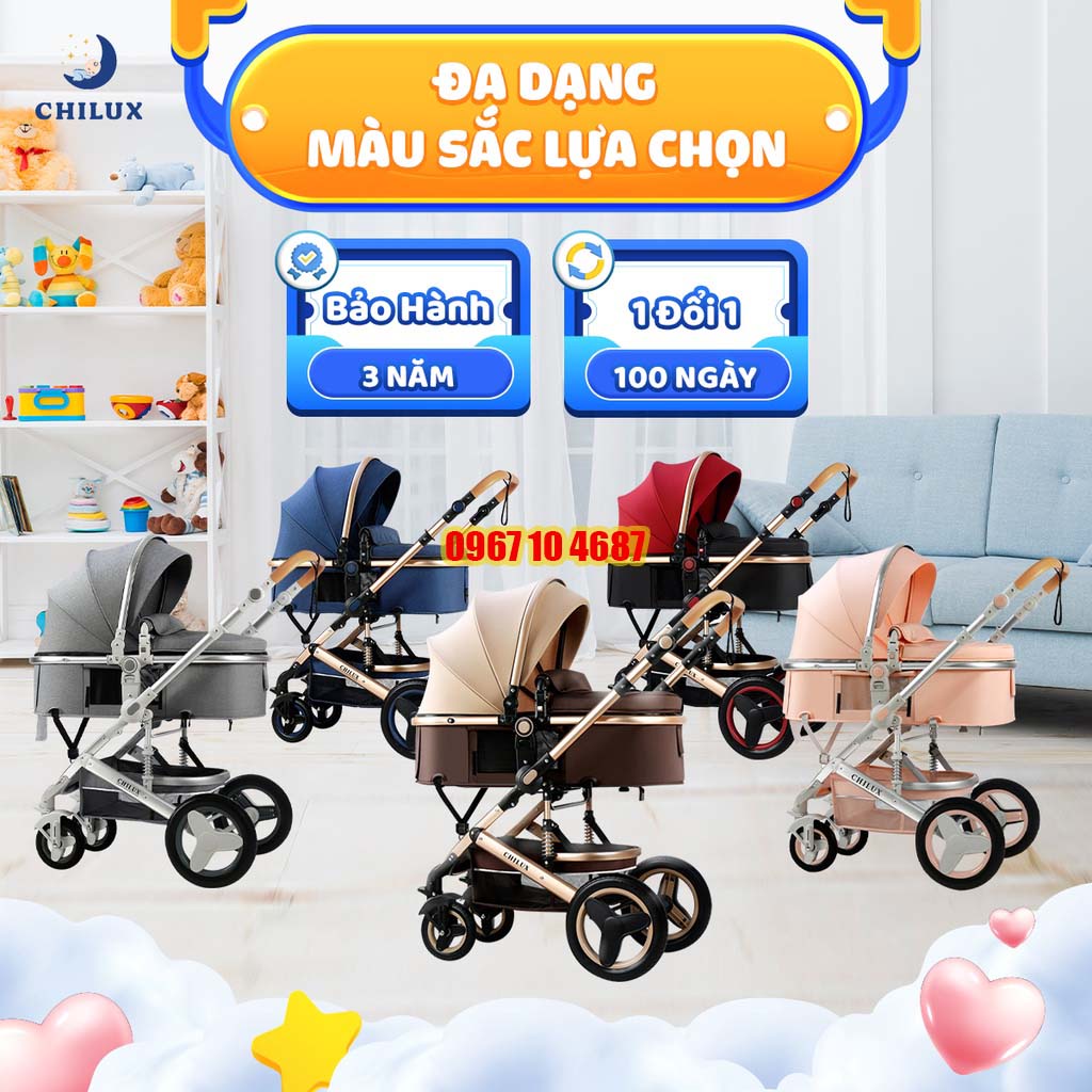 Xe đẩy cho bé Chilux V1.6 - 9 tính năng tiện dụng cho mẹ và bé - có thể gấp gọn