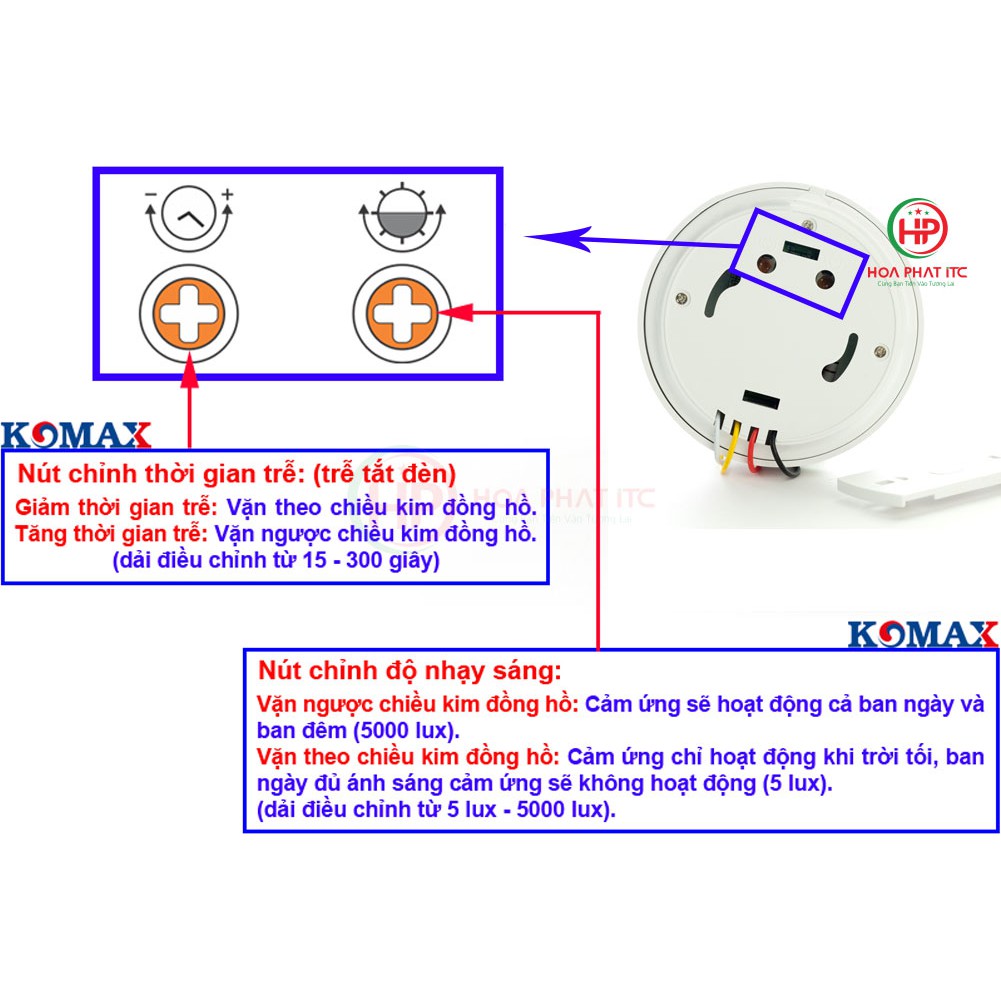 [CHÍNH HÃNG] Mắt cảm biến hồng ngoại Komax KM-S19 tự động bật tắt có thể điều chỉnh độ nhạy và thời gian