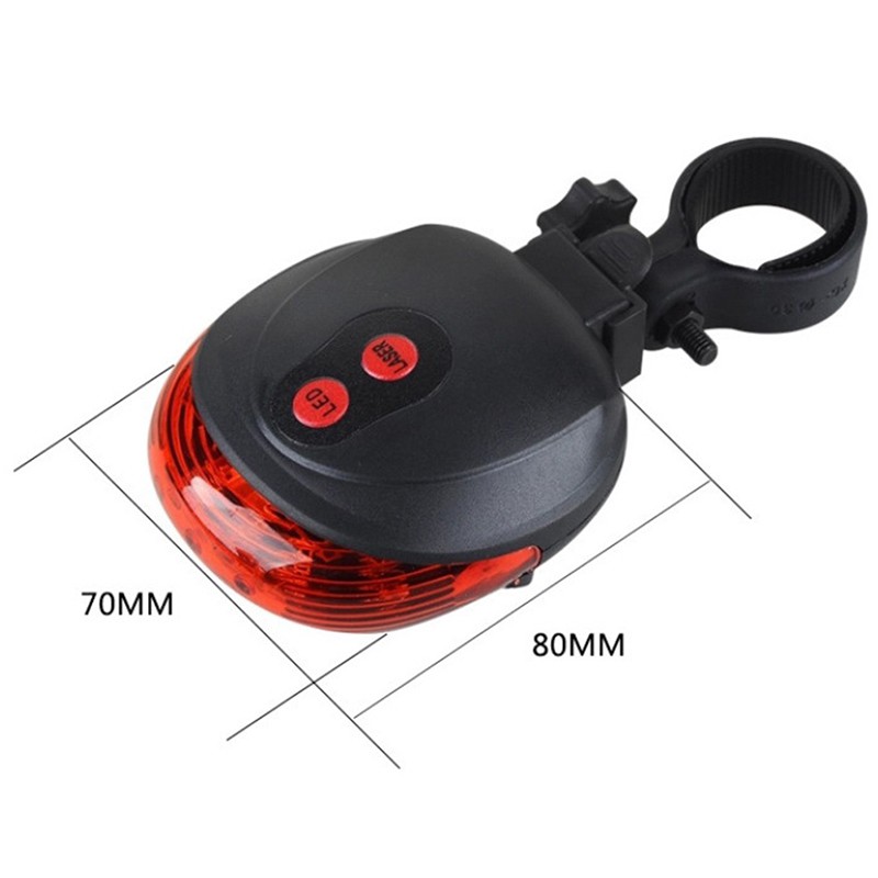 2 Đèn Laser + 5 LED Cảnh Báo An Toàn Gắn Đuôi Xe Đạp