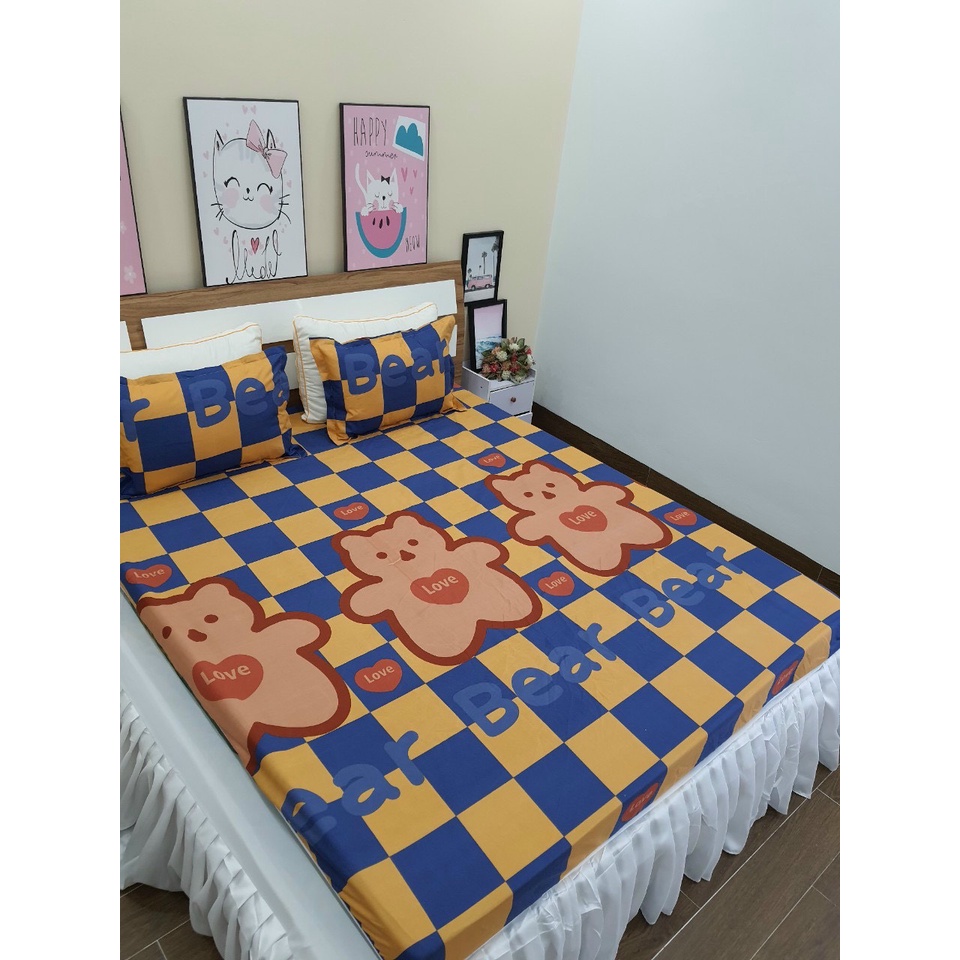Ga giường, áo gối lẻ cotton poly Hàn Quốc họa tiết nổi bật nhiều màu - LanhNguyenShop