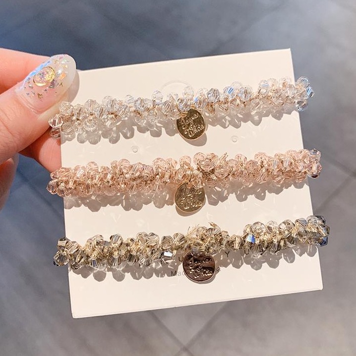 Dây Buộc Tóc Đính Ngọc Trai Xinh Xắn Phong Cách Hàn Quốc