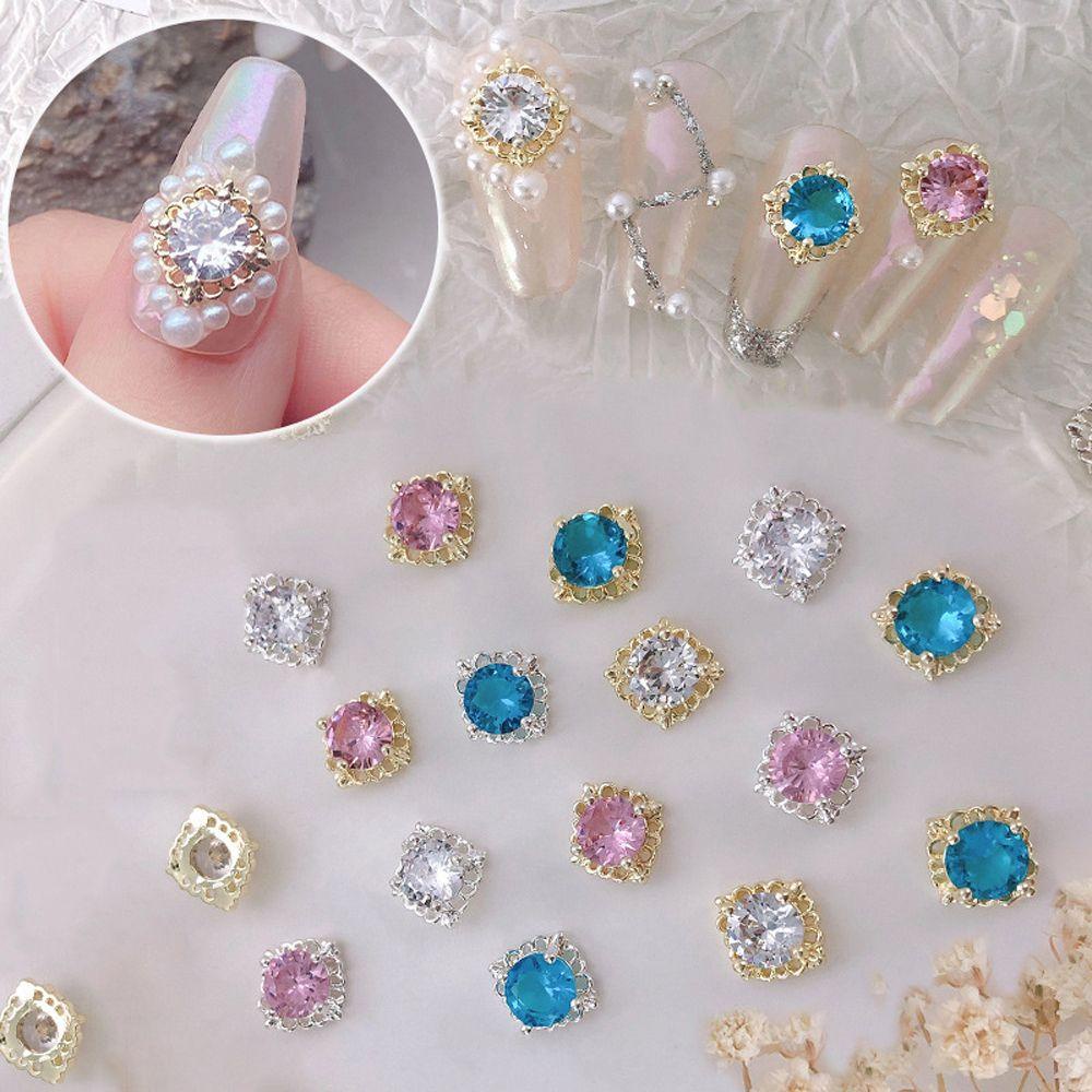 [Hàng mới về] Phụ kiện trang trí móng tay đính đá 3D thiết kế rỗng sang trọng thời trang Hàn Quốc Nhật Bản