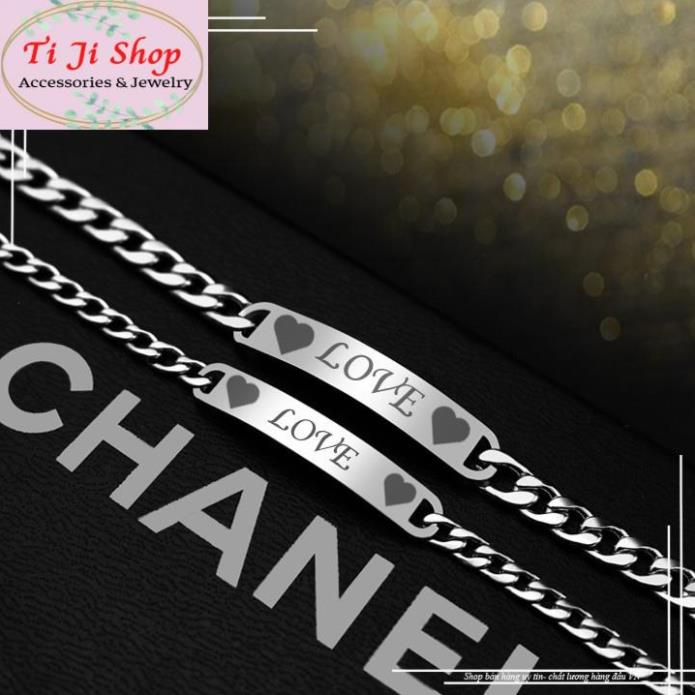 LẮC VÒNG TAY CẶP ĐÔI INOX CHỮ LOVE ĐẸP  KHÔNG ĐEN KHÔNG GỈ SÉT