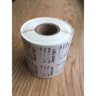 Giấy in tem mã vạch nhiệt 2 tem khổ 70x22