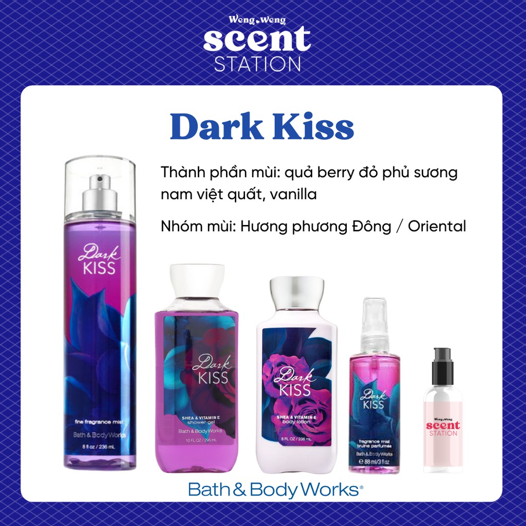 Bộ Sản Phẩm Chăm Sóc Cơ Thể Toàn Diện BBW mùi DARK KISS