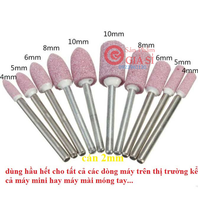 10 mũi đá mài mini chân 2mm dùng cho tất cả các loại máy kể cả máy mài nail hay máy mài mini ❤️freeship❤️